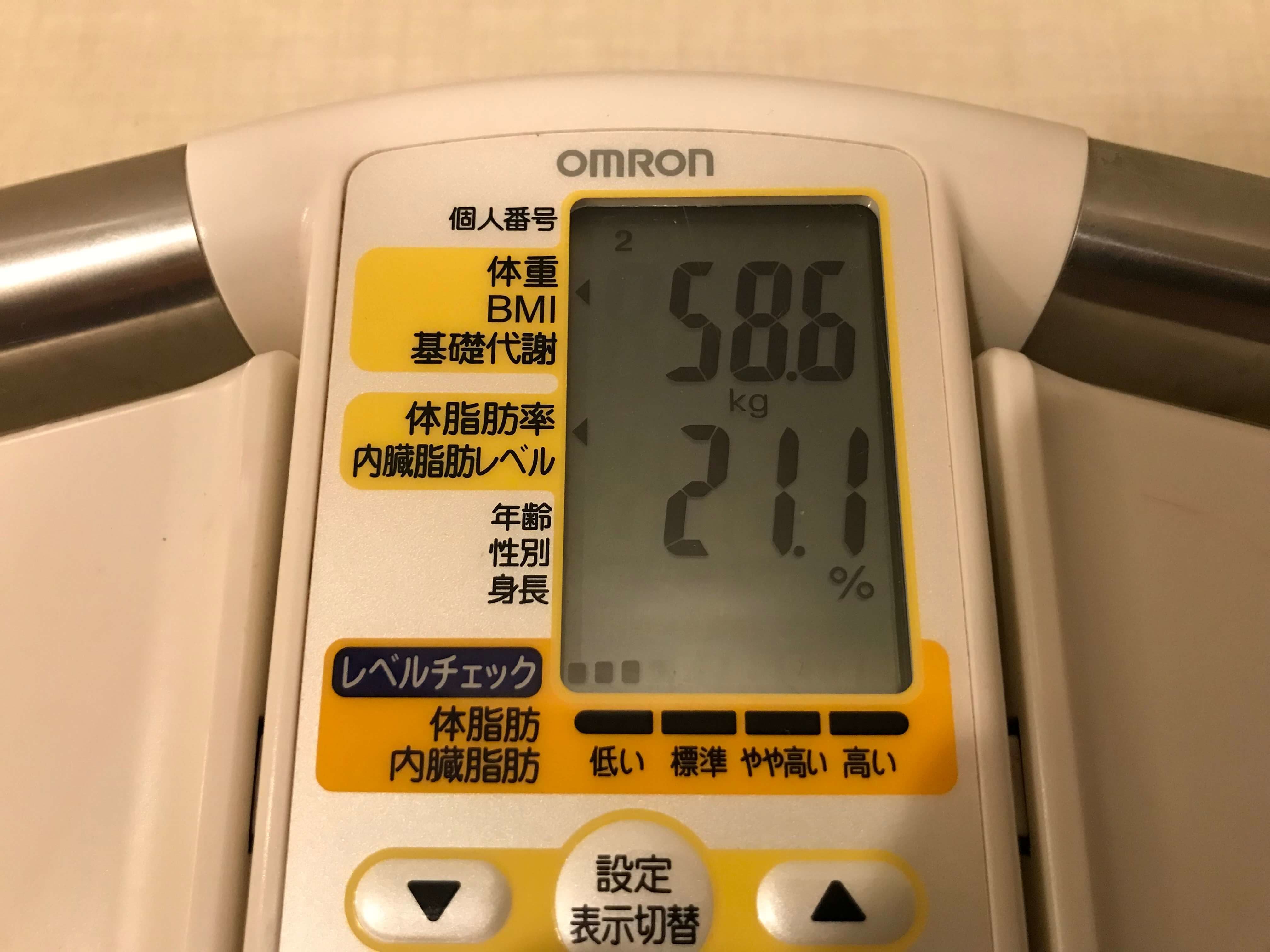 2019/10/1〜2019/10/15 体重経過と運動の記録詳細