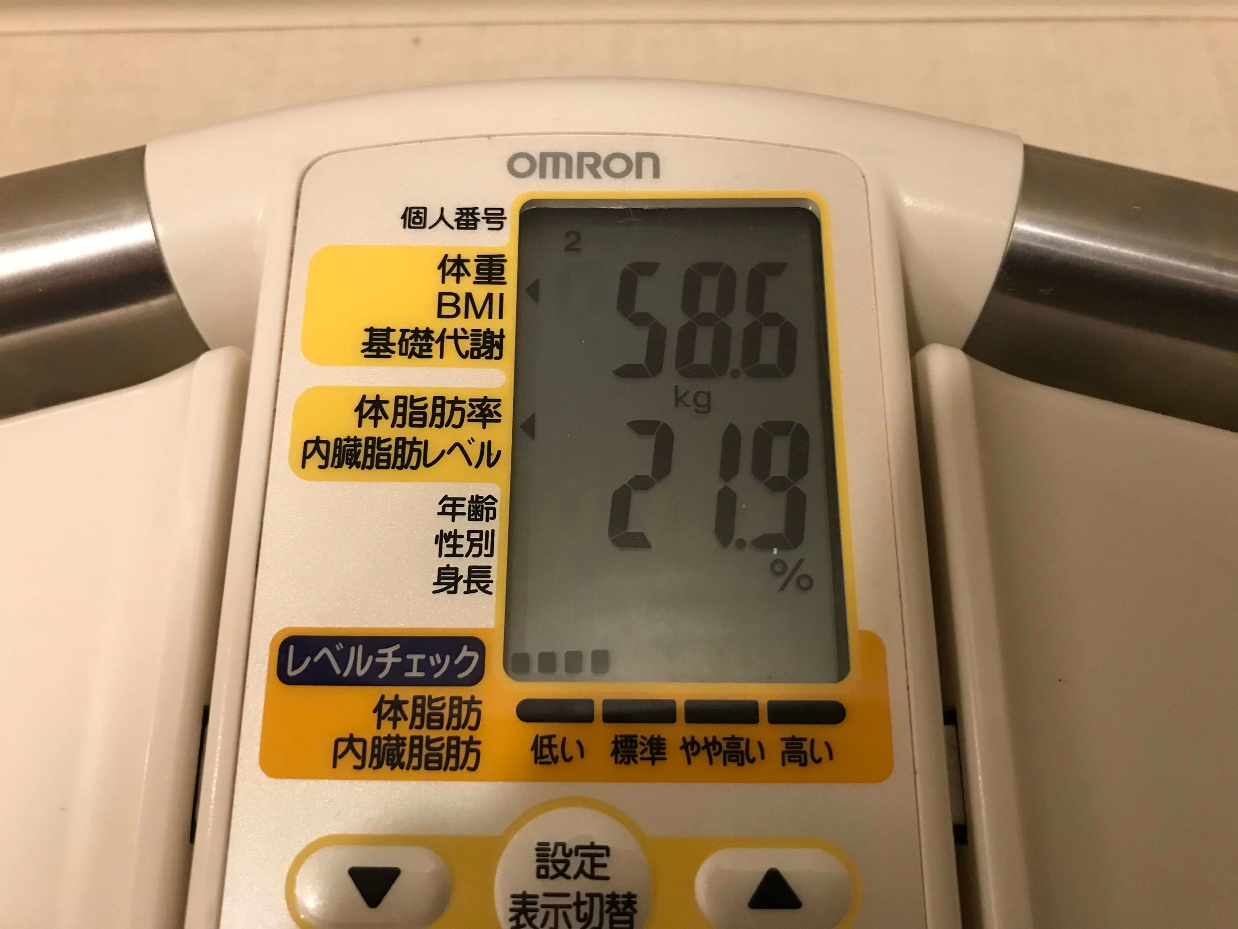 2019/10/16〜2019/10/31 体重経過と運動の記録詳細